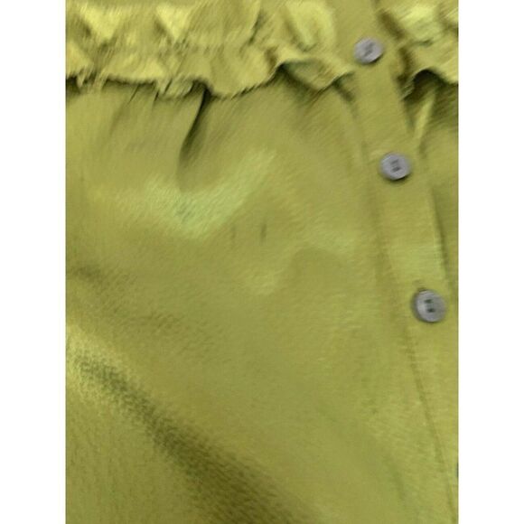 J Crew Solid Olive Green 100% Silk Short Sleeve Top Blouse 0 Xs Xxs - Picture 7 of 7